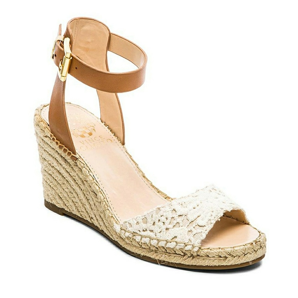 Vince Camuto Natural Tagger Lace Wedge